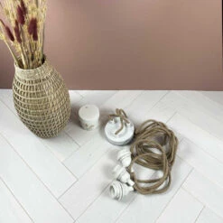 Monture 3 Cordes E27 Avec Douilles Thermoplastiques Blanches Et Fil Corde -Décoration Intérieur monture 3 cordes e27 avec douilles blanches et fil corde 6