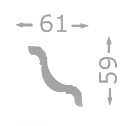 Moulure De Plafond élégante | 61 X 59 Mm | Polystyrène