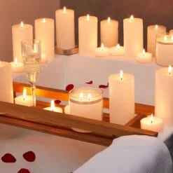 Pot à Bougie GloLite By PartyLite® Blanc - Non Parfumé -Décoration Intérieur sp22 g51xb10 3