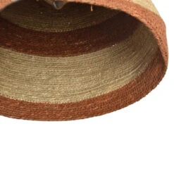 Abat Jour Pour Lustre En Herbier à Rayures Terracotta - Opjet Paris -Décoration Intérieur suspension abat jour en herbier a rayures terracotta opjet paris 2