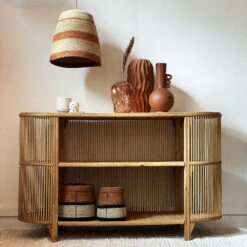 Abat Jour Pour Lustre En Herbier à Rayures Terracotta - Opjet Paris -Décoration Intérieur suspension abat jour en herbier a rayures terracotta opjet paris 4