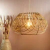 Abat Jour Pour Luminaire Rotin Naturel Forme Arrondie