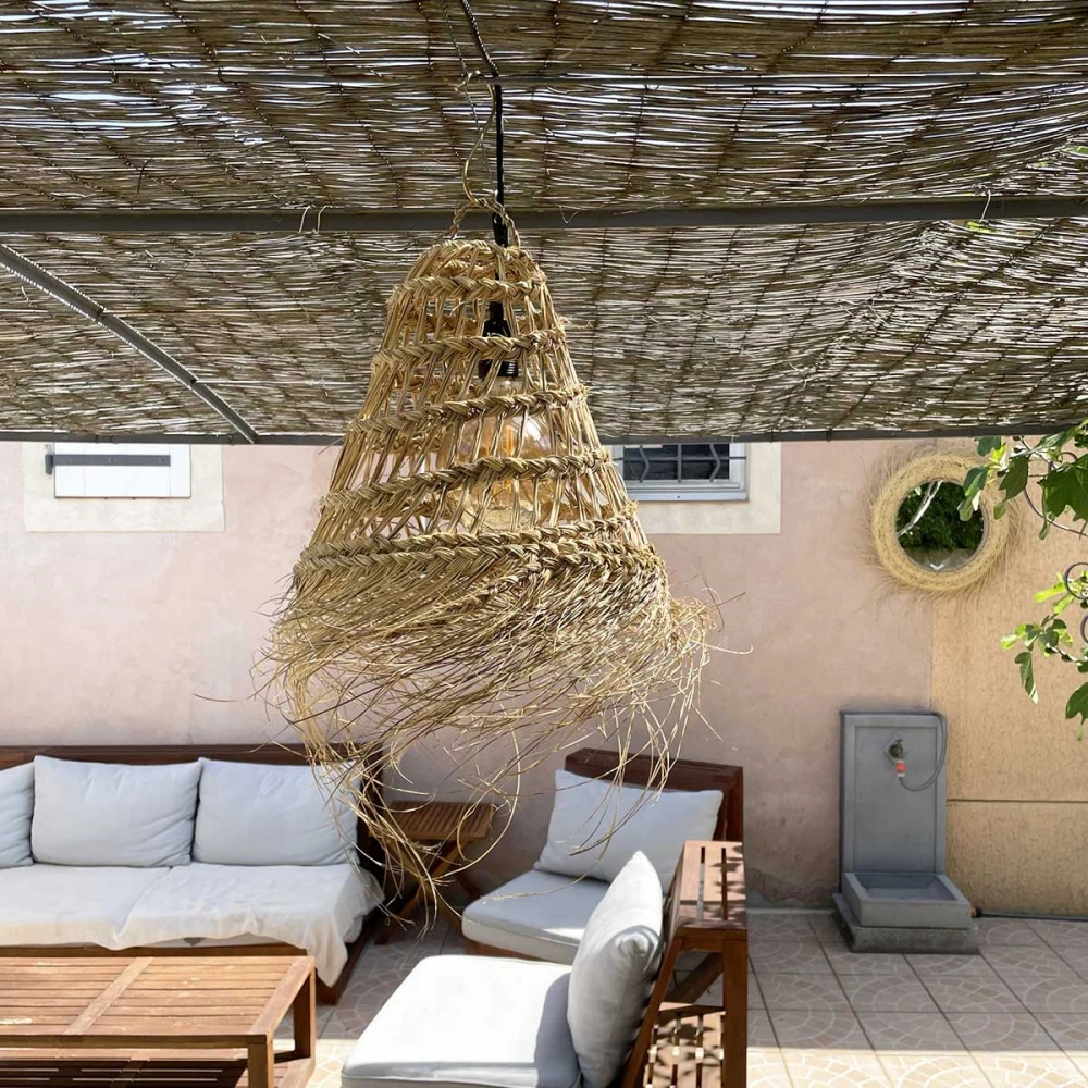 Abat Jour Pour Lampe Ajouré Forme Allongée En Paille Naturelle Tressée 1 Abat Jour Pour Lampe Ajouré Forme Allongée En Paille Naturelle Tressée