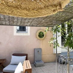 Abat Jour Pour Lampe Arrondie En Fibre Palmier "Doum" Du Maroc - T. M -Décoration Intérieur suspension arrondie sans franges palmier doum 2