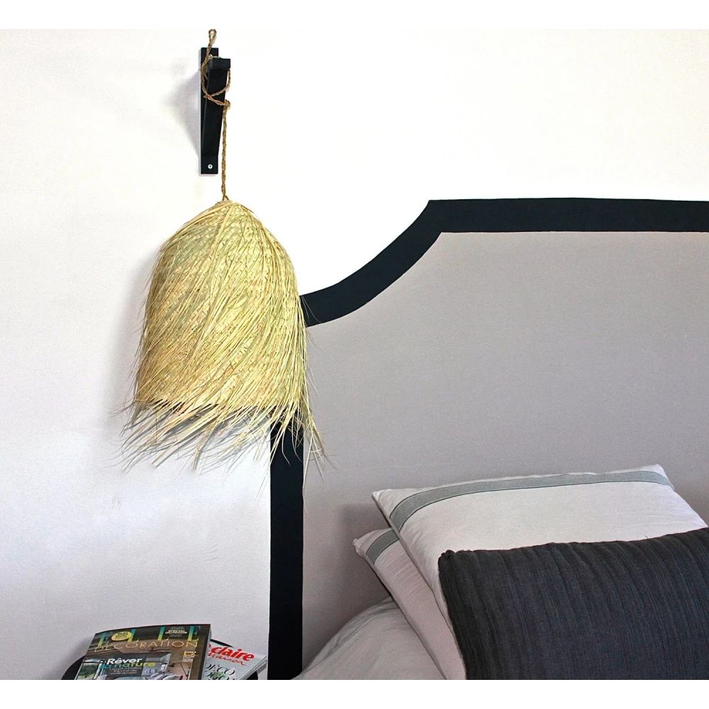 Suspension Bohème Zora En Feuille De Palmier - Paille Tressée 1 Suspension Bohème Zora En Feuille De Palmier - Paille Tressée