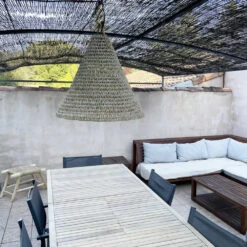 Abat Jour Pour Lustre Conique En Fibres De Palmier "Doum" Du Maroc Tressée -Décoration Intérieur suspension conique en fibres alfa doum du maroc tressee 2