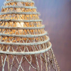 Abat-jour Ursula En Branches De Palmier Dattier D38cm -Décoration Intérieur suspension en branches de palmier dattier d38cm 2