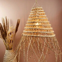 Abat-jour Ursula En Branches De Palmier Dattier D38cm