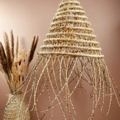 Abat-jour Ursula En Branches De Palmier Dattier D38cm -Décoration Intérieur suspension en branches de palmier dattier d38cm 3