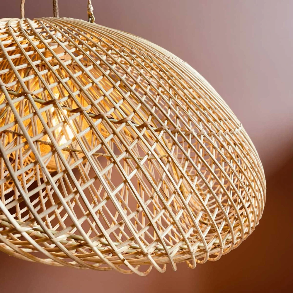 Abat Jour Pour Lampe En Rotin Grain De Café Faite Main à Bali 2 Abat Jour Pour Lampe En Rotin Grain De Café Faite Main à Bali – Image 2