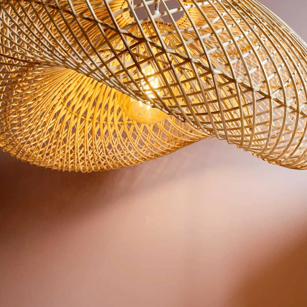 Abat Jour Pour Lampe En Rotin Grain De Café Faite Main à Bali 3 Abat Jour Pour Lampe En Rotin Grain De Café Faite Main à Bali – Image 3