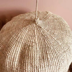 Abat Jour Pour Lustre En Sisal Tressé D45-50cm - Modèle Fait à La Main -Décoration Intérieur suspension en sisal tresse d45 50cm modele fait a la main 4
