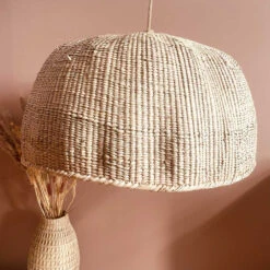 Abat Jour Pour Lustre En Sisal Tressé D55-60cm - Modèle Fait à La Main -Décoration Intérieur suspension en sisal tresse d55 60cm modele fait a la main 2