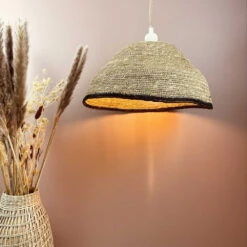 Abat Jour Pour Suspension Jonc De Mer - Opjet Paris -Décoration Intérieur suspension jonc de mer avec lisere noir opjet paris 4