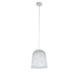 Suspension Forme Jupe Tissée Et Toute équipée - Coloris Blanc -Décoration Intérieur suspension jupe tissee coloris blanc 3
