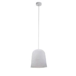 Suspension Forme Jupe Tissée Et Toute équipée - Coloris Blanc -Décoration Intérieur suspension jupe tissee coloris blanc 4