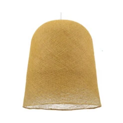 Suspension Forme Jupe Tissée Toute équipée - Coloris Moutarde -Décoration Intérieur suspension jupe tissee coloris moutarde 2