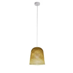 Suspension Forme Jupe Tissée Toute équipée - Coloris Moutarde -Décoration Intérieur suspension jupe tissee coloris moutarde 5