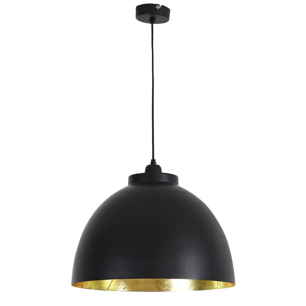 Suspension Kylie Noire En Métal Intérieur Doré Antique 4 Suspension Kylie Noire En Métal Intérieur Doré Antique – Image 4