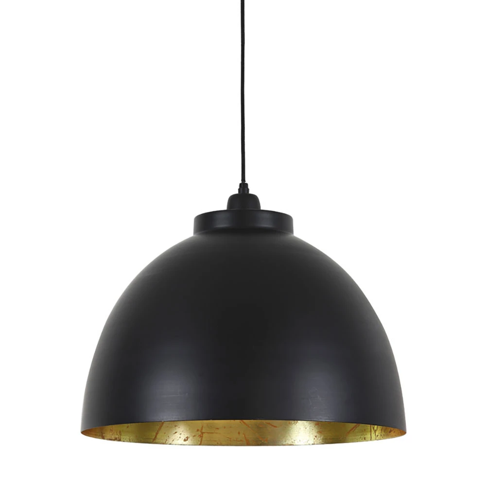Suspension Kylie Noire En Métal Intérieur Doré Antique 1 Suspension Kylie Noire En Métal Intérieur Doré Antique