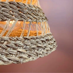 Abat-jour Pour Suspension Naturel Ajourée Conique Fibre Alfa -Décoration Intérieur suspension naturelle ajouree h40cm conique fibre alfa tressee 3
