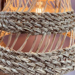 Abat-jour Pour Suspension Naturel Ajourée Conique Fibre Alfa -Décoration Intérieur suspension naturelle ajouree h40cm conique fibre alfa tressee 6