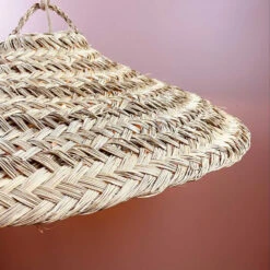 Abat-jour En Paille Forme Parasol Pour Luminaire Fibre Alfa Sans Frange -Décoration Intérieur suspension naturelle d70cm parasol fibre alfa sans frange 2