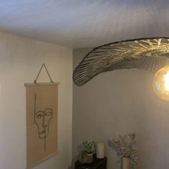 Abat-Jour Ondulé Libellule En Bambou Coloris Noir - 3 Tailles -Décoration Intérieur suspension ondulee libellule bambou coloris noir mat 2