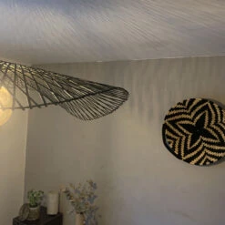 Abat-Jour Ondulé Libellule En Bambou Coloris Noir - 3 Tailles -Décoration Intérieur suspension ondulee libellule bambou coloris noir mat 3