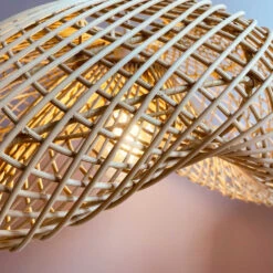 Abat Jour Pour Lustre Extérieur Imitation Rotin Faite Main à Bali - Taille L -Décoration Intérieur suspension pour l exterieur imitation rotin faite main a bali taille l 2