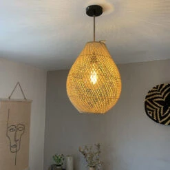 Abat Jour Pour Lampe Rotin Kalas L Coloris Naturel Abat Jour Fait à Bali -Décoration Intérieur suspension rotin kalas l naturel abat jour bali 2
