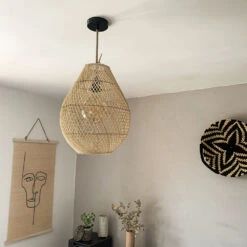 Abat Jour Pour Lampe Rotin Kalas L Coloris Naturel Abat Jour Fait à Bali -Décoration Intérieur suspension rotin kalas l naturel abat jour bali 3