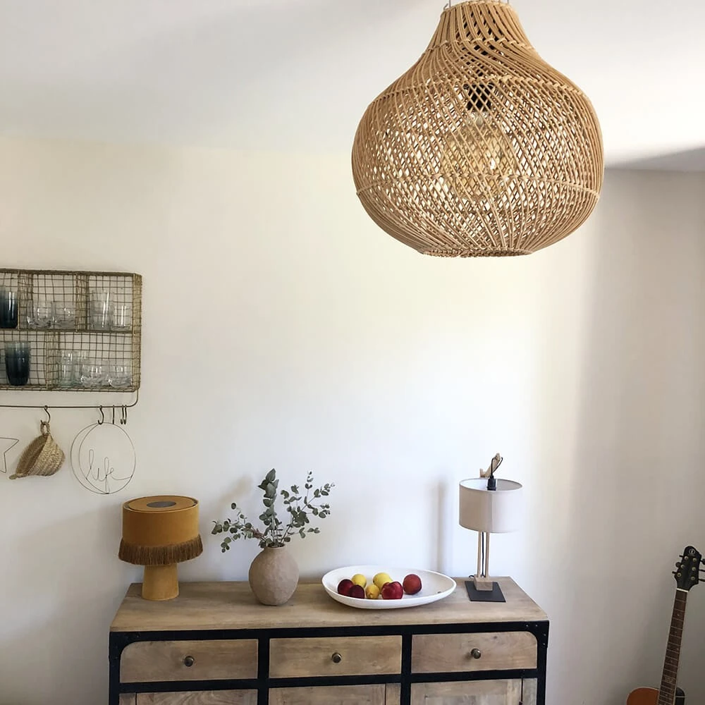 Abat Jour Pour Lampe En Rotin De Bali Coloris Naturel Faite à La Main 7 Abat Jour Pour Lampe En Rotin De Bali Coloris Naturel Faite à La Main – Image 7