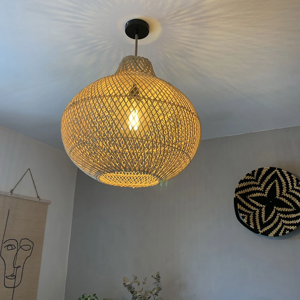 Abat Jour Pour Lampe En Rotin De Bali Coloris Naturel Faite à La Main 9 Abat Jour Pour Lampe En Rotin De Bali Coloris Naturel Faite à La Main – Image 9