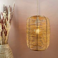 Abat Jour Pour Luminaire Rotin Naturel Forme Lanterne